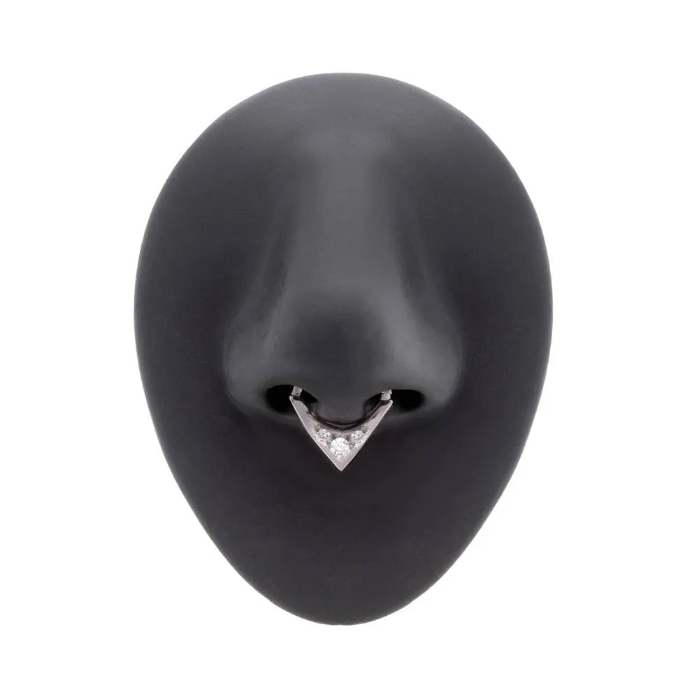16g Crystal Triad V-Shaped Steel Septum Clicker
