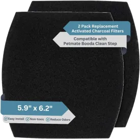 2Pack ActivatedCarbon LitterBox Filters  Compatible with Petmate Booda CleanStep  Eliminates up to99% Odors - Made in USA