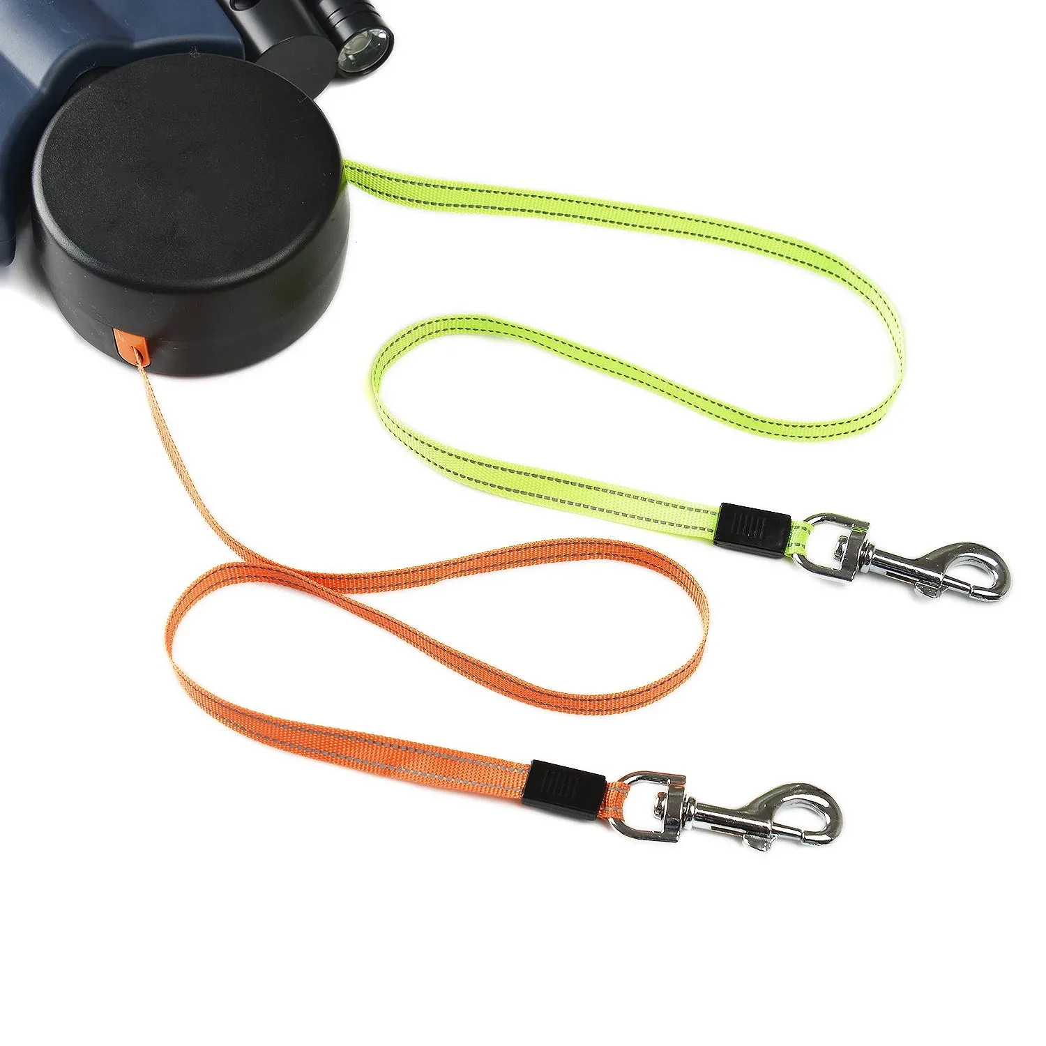 3M Retractable Double Dog Leash with Reflective Lights