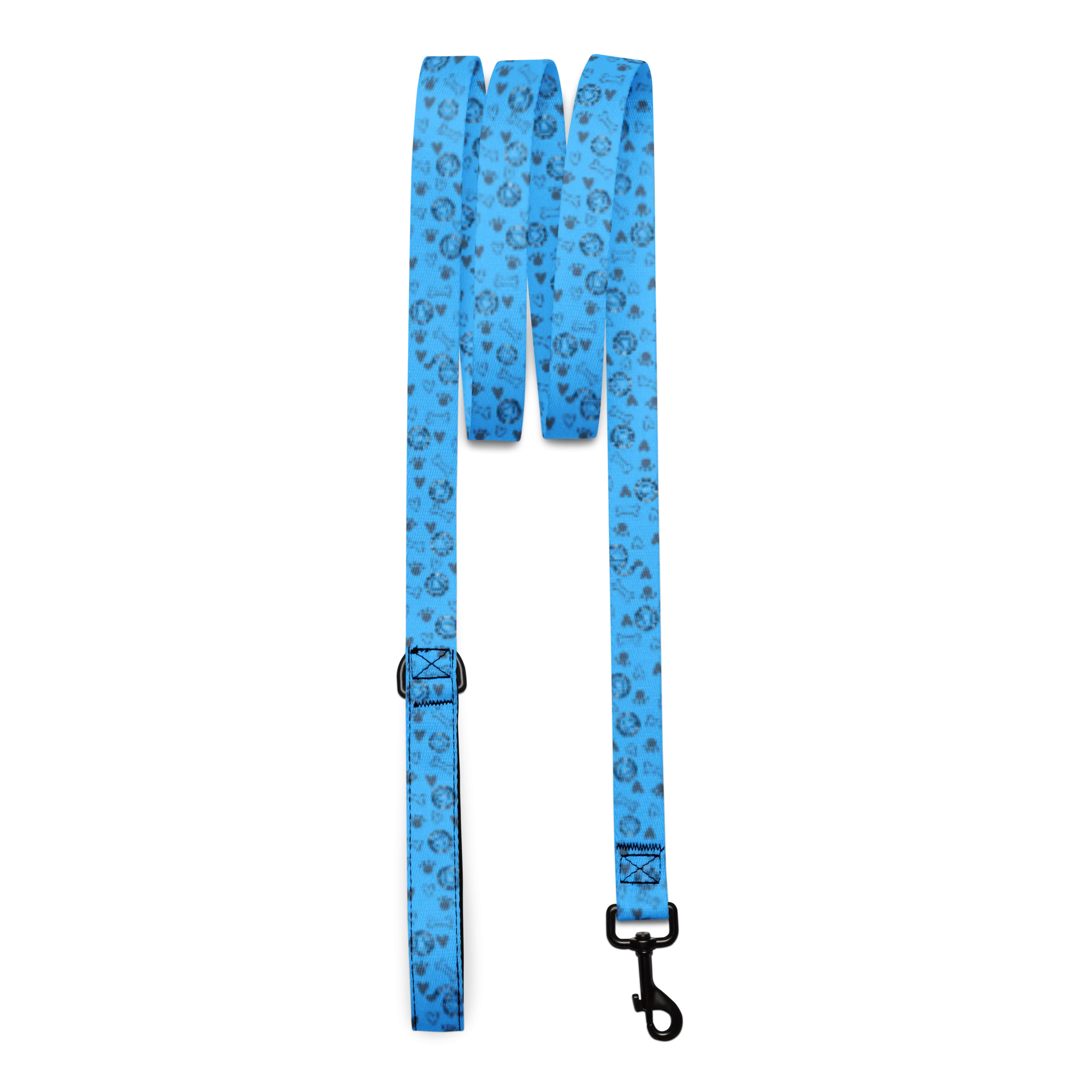 AA All Over Bone Logo Blue Pet Leash