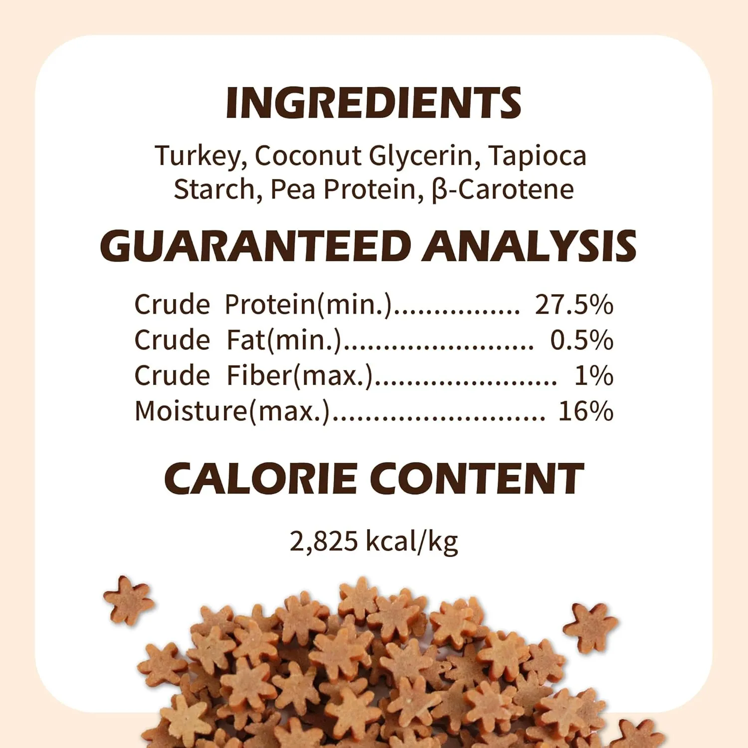 Afreschi Natural Turkey Treats Star Bites 6 oz, Hexagonal Shape, USA-Sourced, All-Natural, Hypoallergenic, Low-Fat, Healthy & Easily Digestible, Puppy & Training Snack & Small Dogs