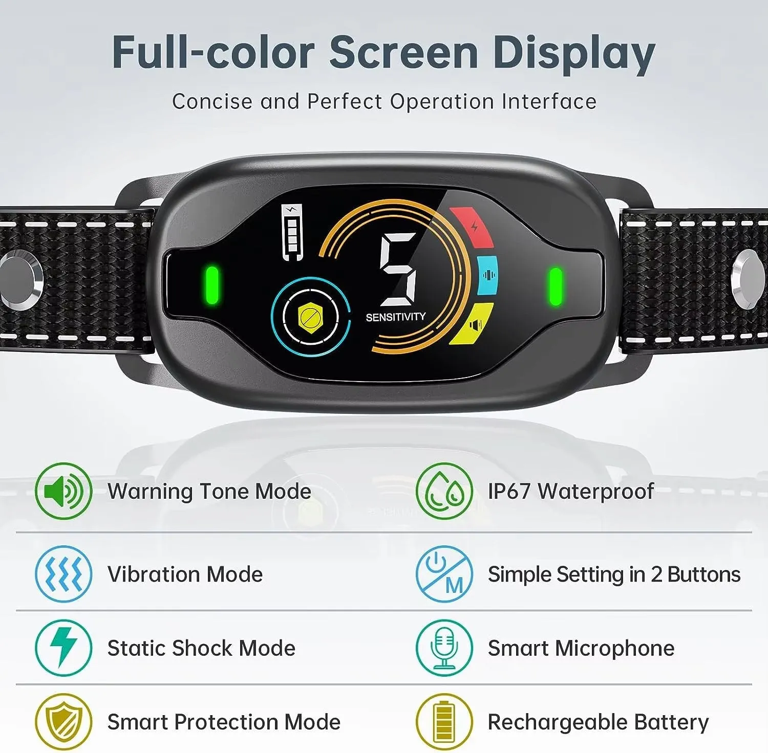 Anti-Bark Dog Collar with Smart Protection and Multi-Level Sensitivity