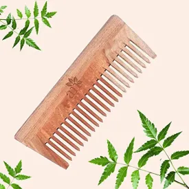 AromaMusk 100% Pure Handcrafted Neem Wood Comb For Detangling & Healthier Scalp (With Wide Tooth) | For Men and Women | Natural & Eco-Friendly | Styling Comb For All Hair Types
