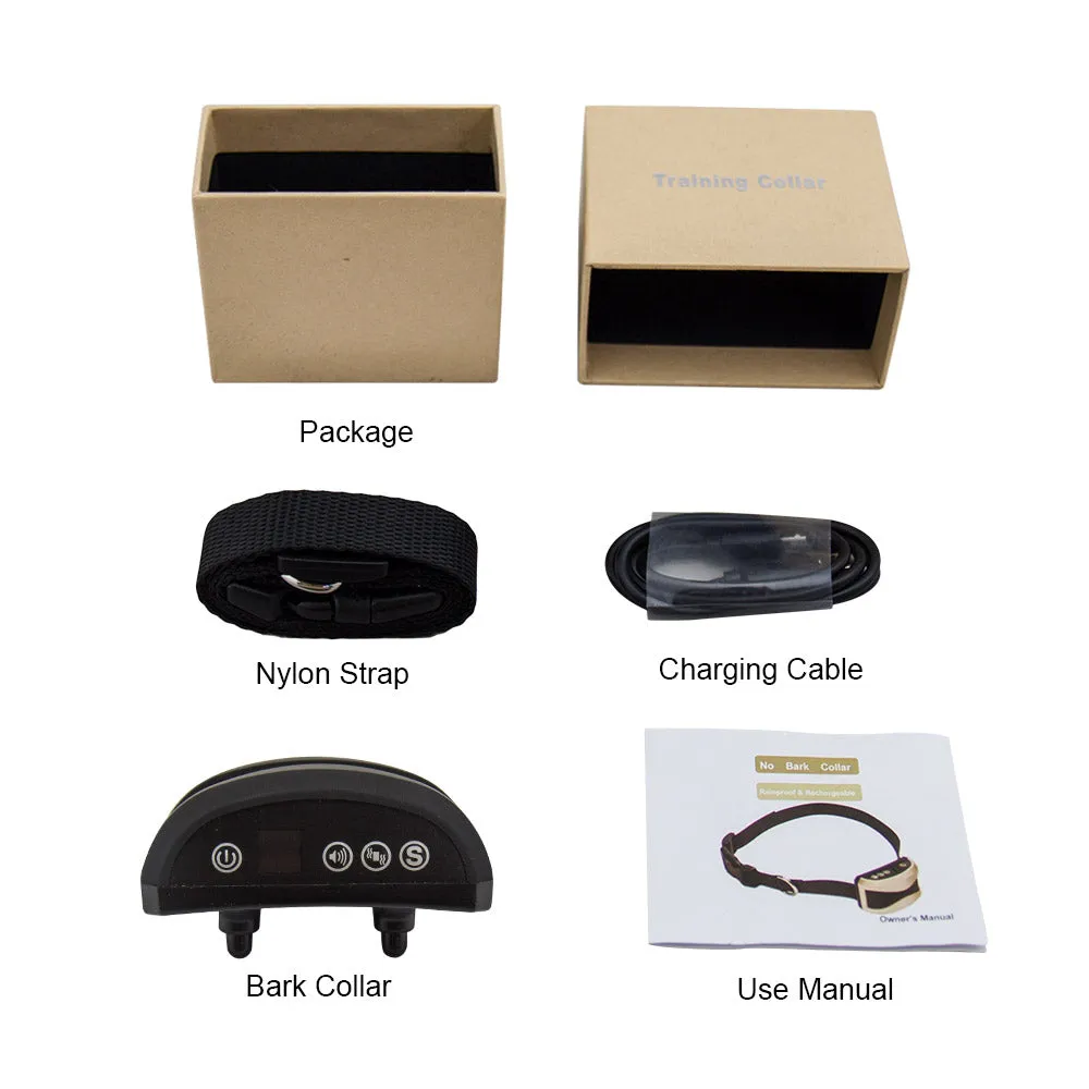 Bark Collar with Vibrate, Beep and on or off shock Option (2025 Collection)