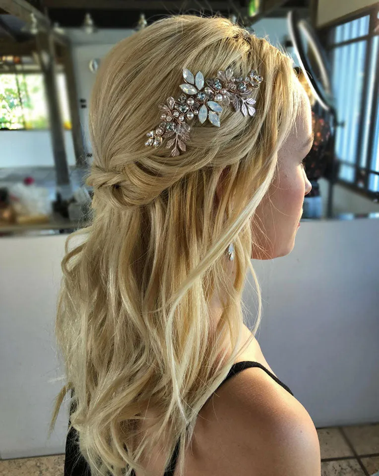 Bridal headpiece - Bohemian vintage leaf comb - Pippa by Kezani