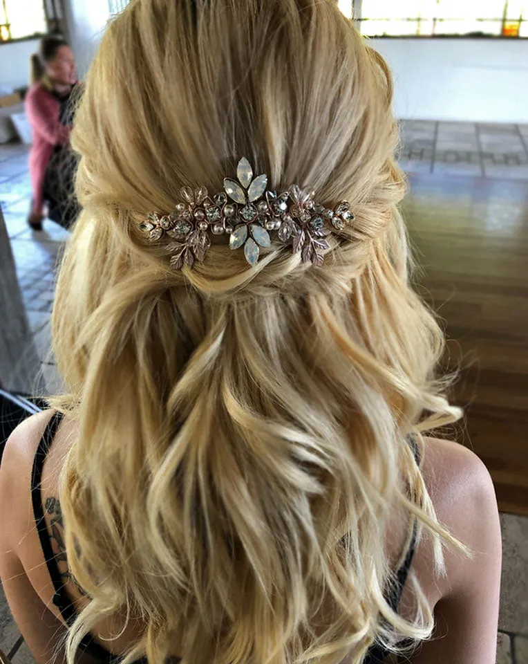 Bridal headpiece - Bohemian vintage leaf comb - Pippa by Kezani