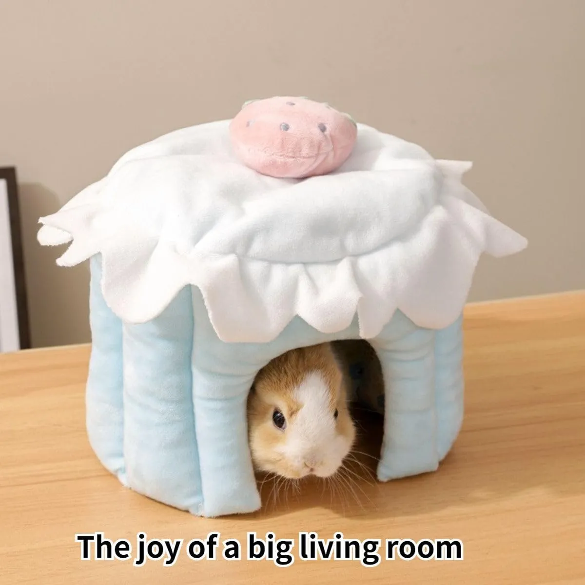 Cake Shaped Guinea Pig Hideout Tunnel, Cage Accessories for Bunny, Hamster, Chinchilla, Ferret, Rabbit and Other Small Pets (Pink, Medium)