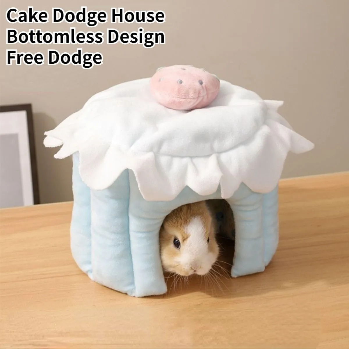 Cake Shaped Guinea Pig Hideout Tunnel, Cage Accessories for Bunny, Hamster, Chinchilla, Ferret, Rabbit and Other Small Pets (Pink, Medium)