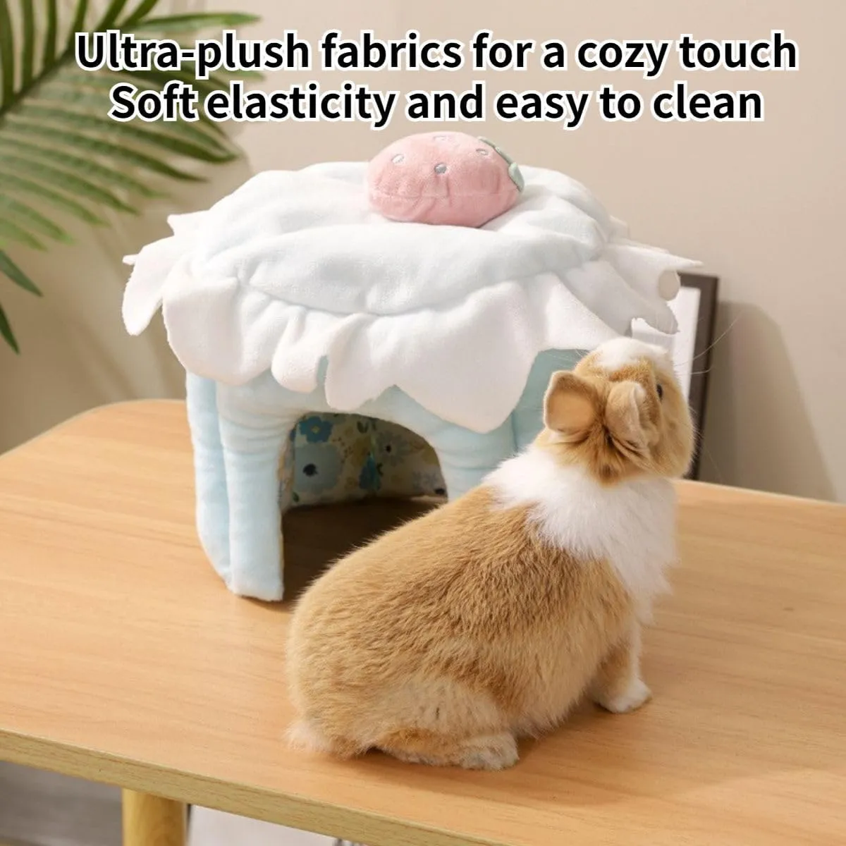 Cake Shaped Guinea Pig Hideout Tunnel, Cage Accessories for Bunny, Hamster, Chinchilla, Ferret, Rabbit and Other Small Pets (Pink, Medium)