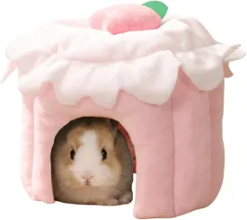 Cake Shaped Guinea Pig Hideout Tunnel, Cage Accessories for Bunny, Hamster, Chinchilla, Ferret, Rabbit and Other Small Pets (Pink, Medium)