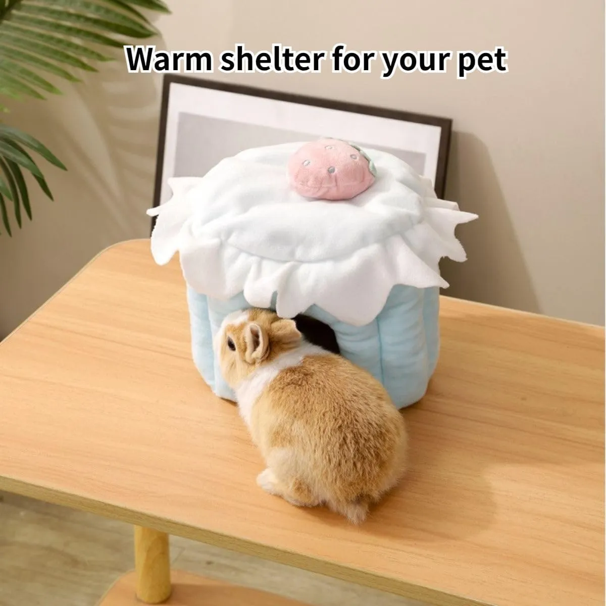 Cake Shaped Guinea Pig Hideout Tunnel, Cage Accessories for Bunny, Hamster, Chinchilla, Ferret, Rabbit and Other Small Pets (Pink, Medium)