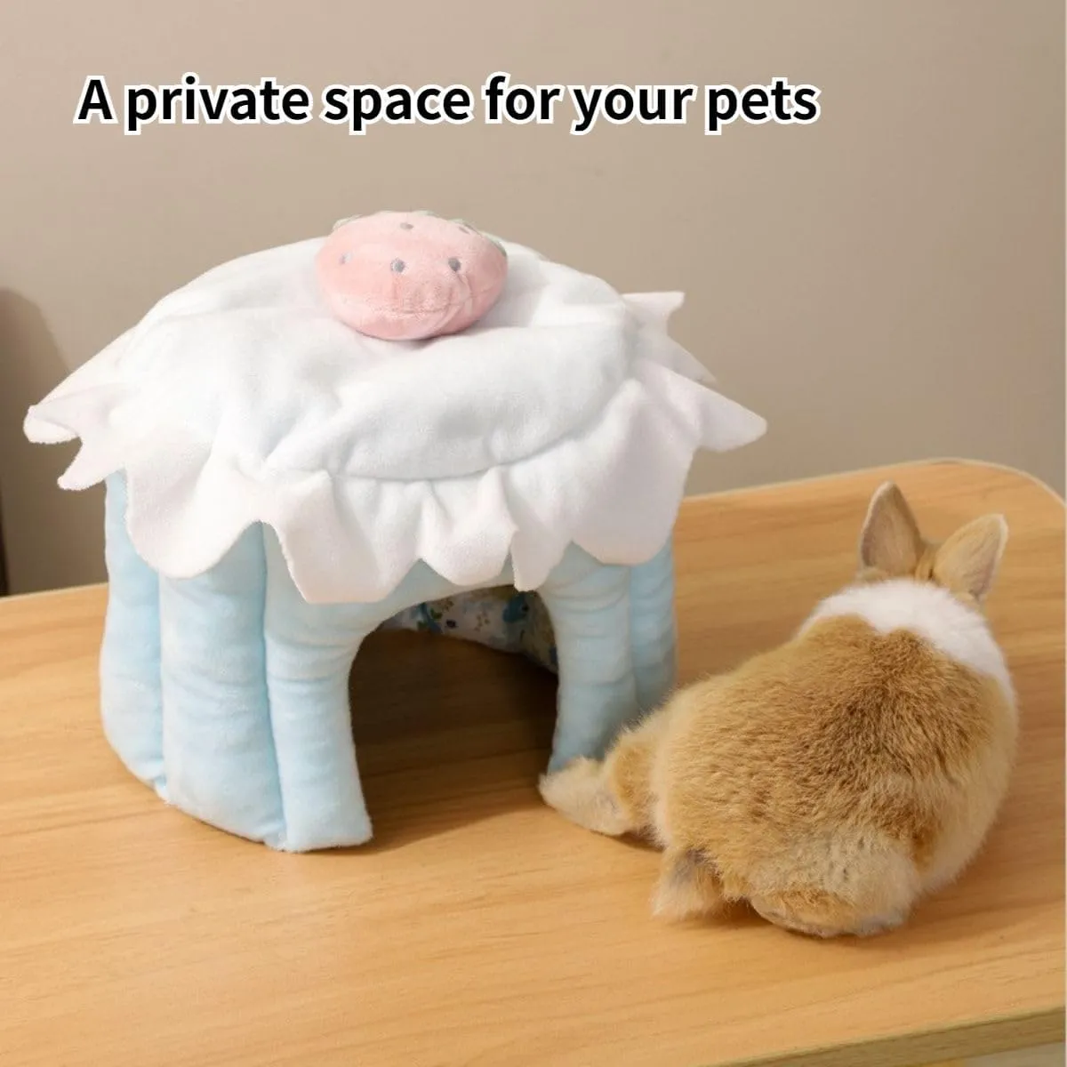 Cake Shaped Guinea Pig Hideout Tunnel, Cage Accessories for Bunny, Hamster, Chinchilla, Ferret, Rabbit and Other Small Pets (Pink, Medium)