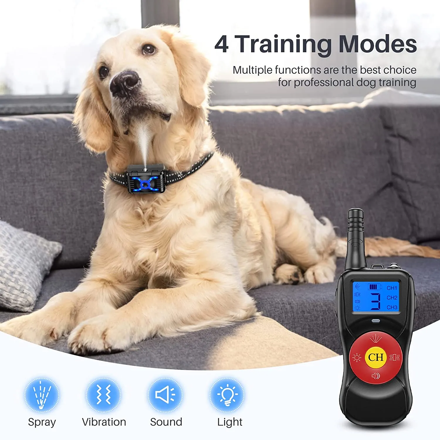 Citronella Spray Stop Barking Collar with Remote, Dog Training Collar