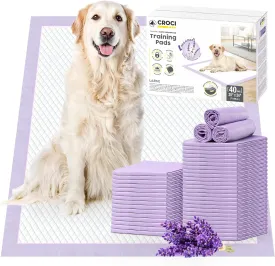 CROCI Dog Pads Lavender Scented 30x36in Extra Large Pee Pads for Dogs with Odor Eliminating Puppy Pads Thicken Super Absorbent Up to 10 Cups Pee Pads, Disposable (40 Counts)