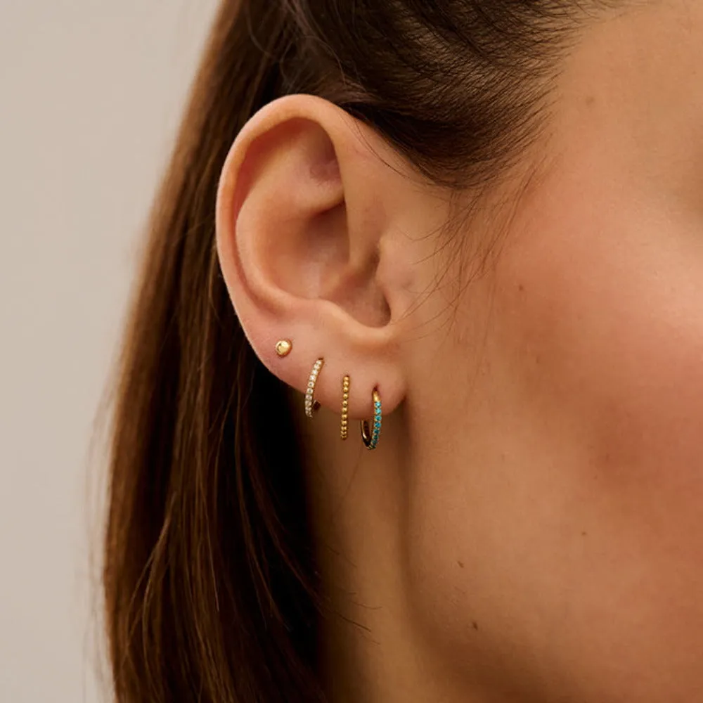 Crystal Pavé Clicker Hoop 8mm - Gold