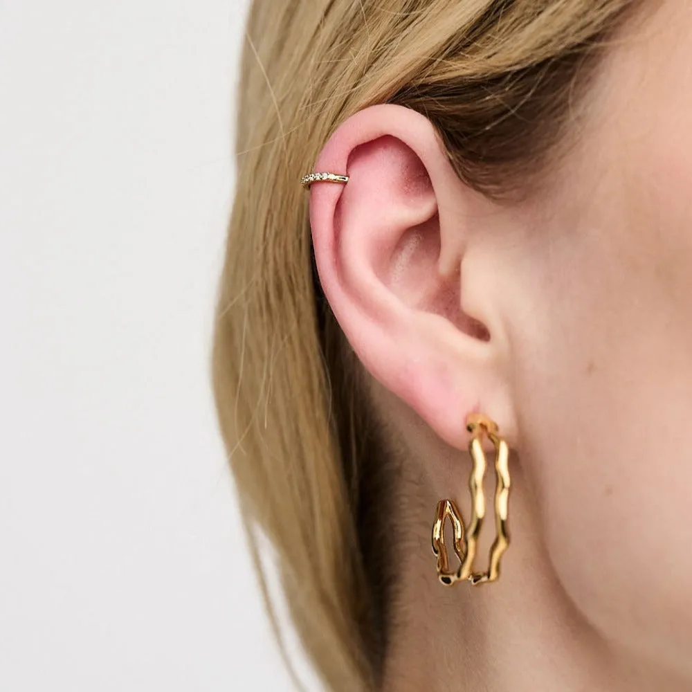 Crystal Pavé Clicker Hoop 8mm - Gold