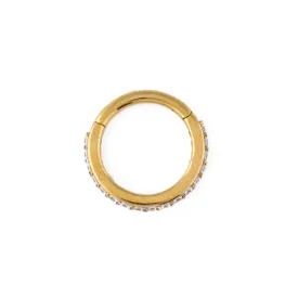 Crystal Pavé Clicker Hoop 8mm - Gold