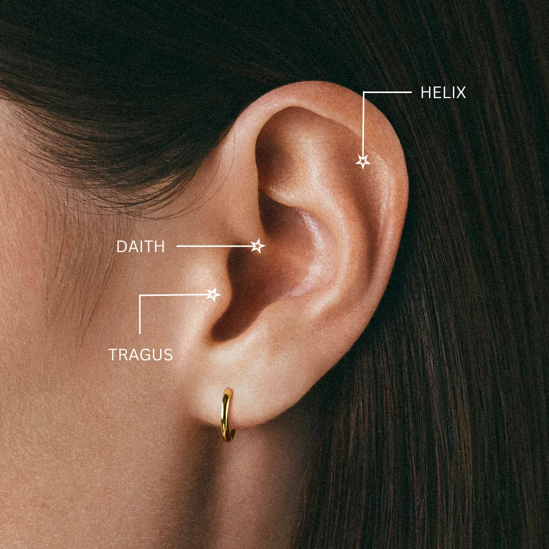 Crystal Pavé Clicker Hoop 8mm - Gold