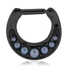 Dark Pearl Black Septum Clicker