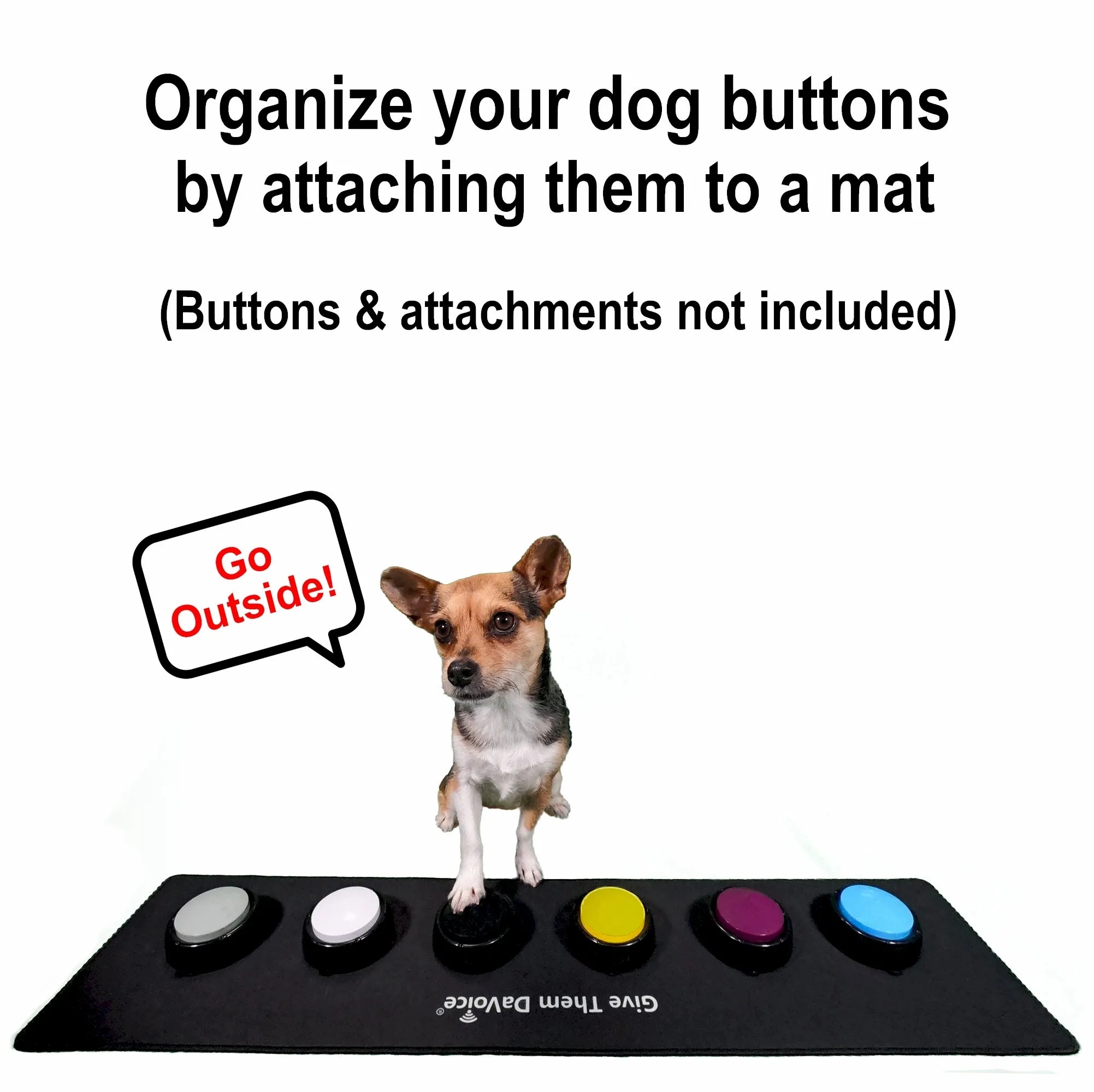 DaVoice Dog Button Mat (6 Button) Dog Buttons for Communication Board