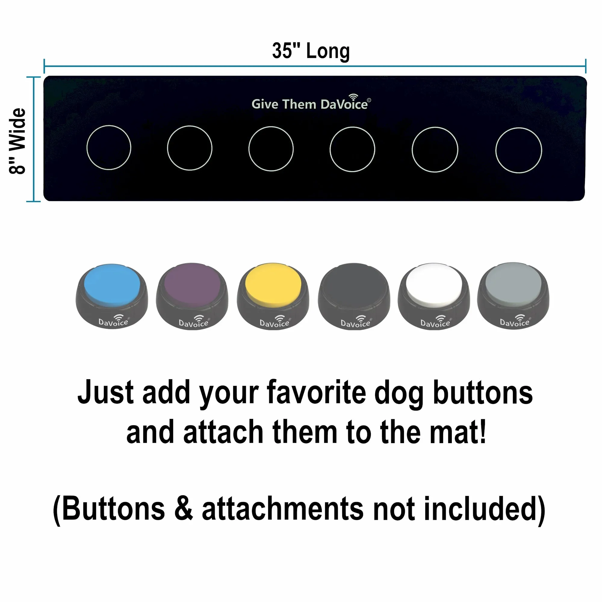 DaVoice Dog Button Mat (6 Button) Dog Buttons for Communication Board