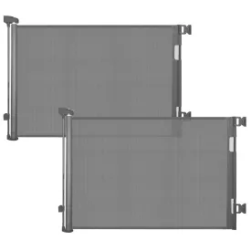 DEAR LOV 2 Pack Retractable Baby Gate,Mesh Baby Gate or Mesh Dog Gate,33" Tall,Extends up to 55" Wide,Child Safety Gate for Doorways, Stairs, HallwaysGrey,33"x55")