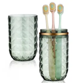 Didiseaon Travel Toothbrush Case with Cover, Portable Toothbrush Holder Cup Storage Container for Bathroom Trip School