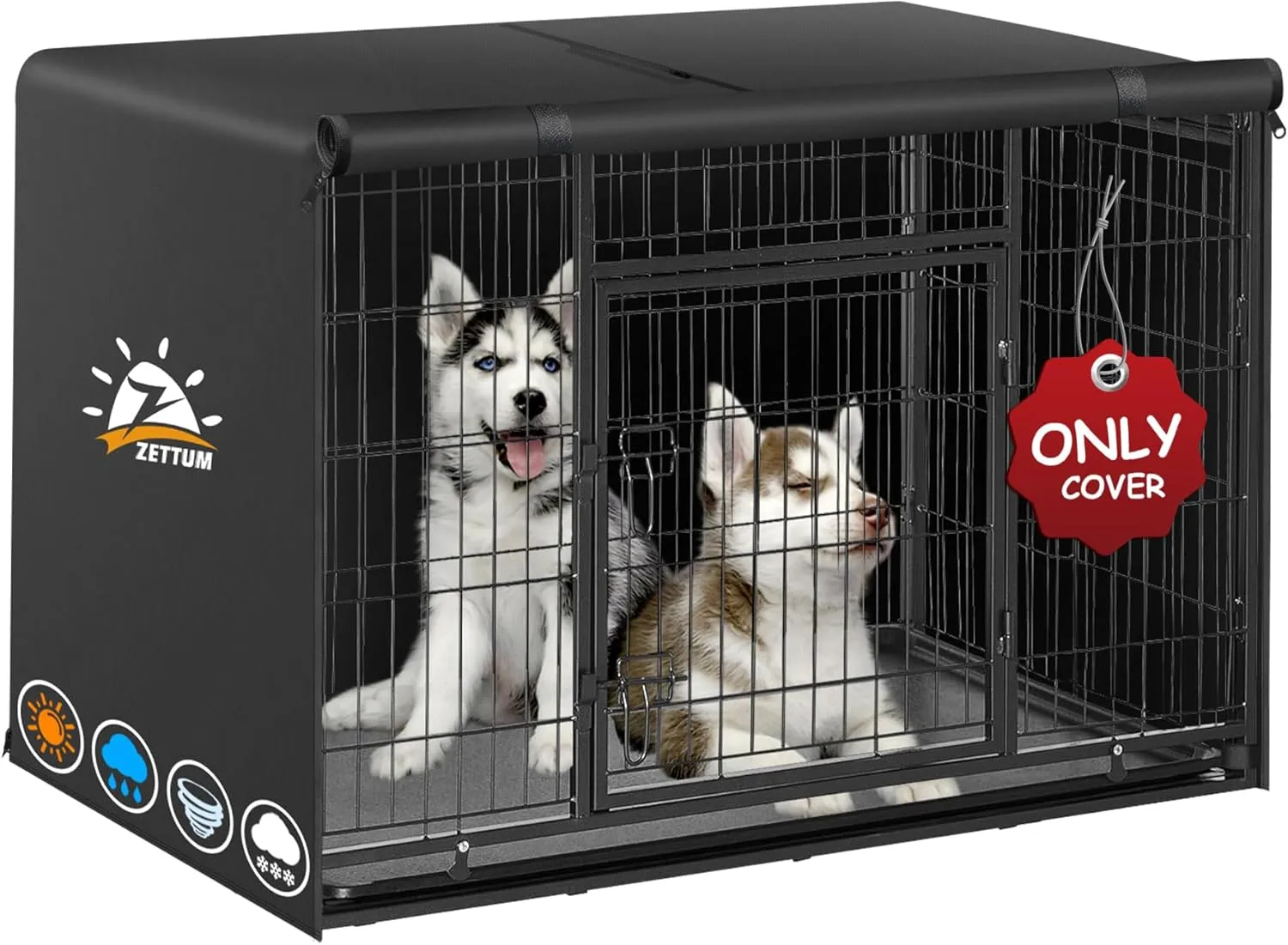 Dog Crate Cover 36 Inch - 600D Kennel Crate Covers for Dog Cage Waterproof & Heavy Duty, Small Dog Cage Cover Universal Fit for Most Wire Pet Crates - 36 x 24 x 24 Inch (Cover Only)