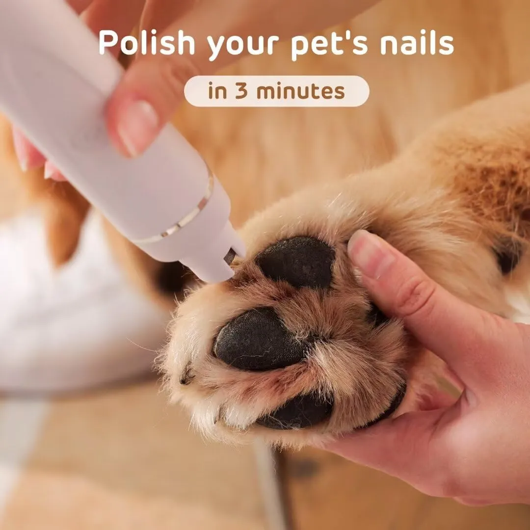 Dog Hair Clippers for Grooming Kit and Dog Paw Trimmer Nail Grinder for Grooming, Low Noise Rechargeable Cordless, Shaver Grooming Supplies for Pet Cats Dogs (Black, White)