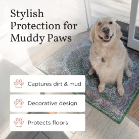 Dog Mats for Muddy Paws, Washable Pee Pads, Playpen & Whelping Mat - Waterproof & Non-Slip, 36 x 48 Inches, 2 Pack (Silvered Blue)