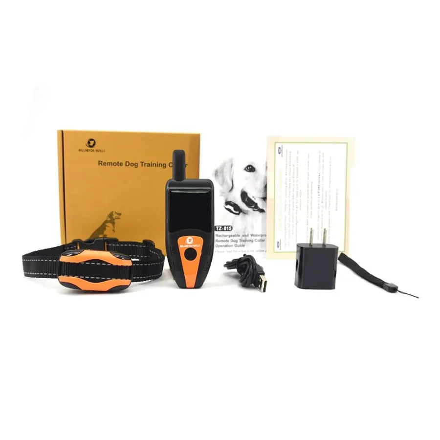 Dog Training Collar with remote Shock or No Shock color ORANGE