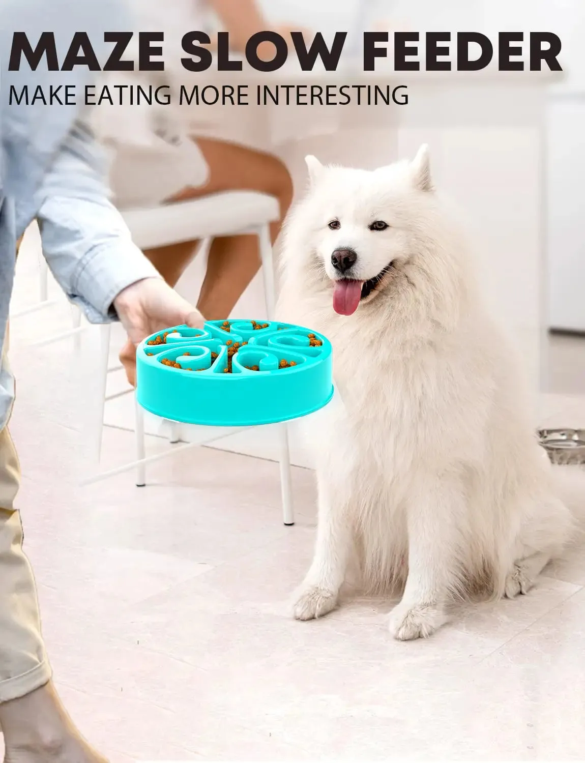 Eco-Friendly Slow Feeder Dog Bowl in Multiple Colors