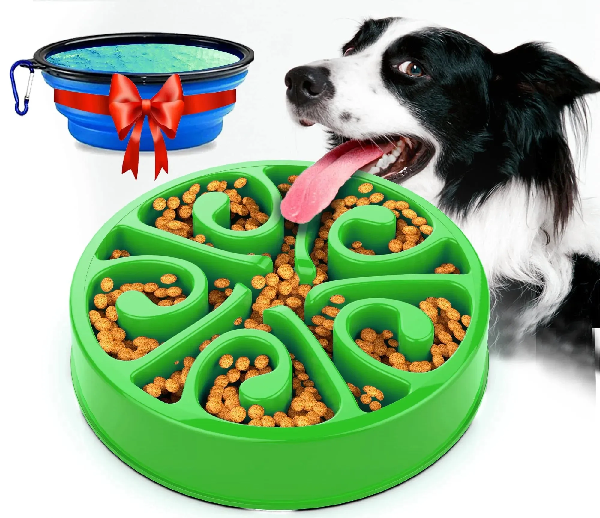 Eco-Friendly Slow Feeder Dog Bowl in Multiple Colors