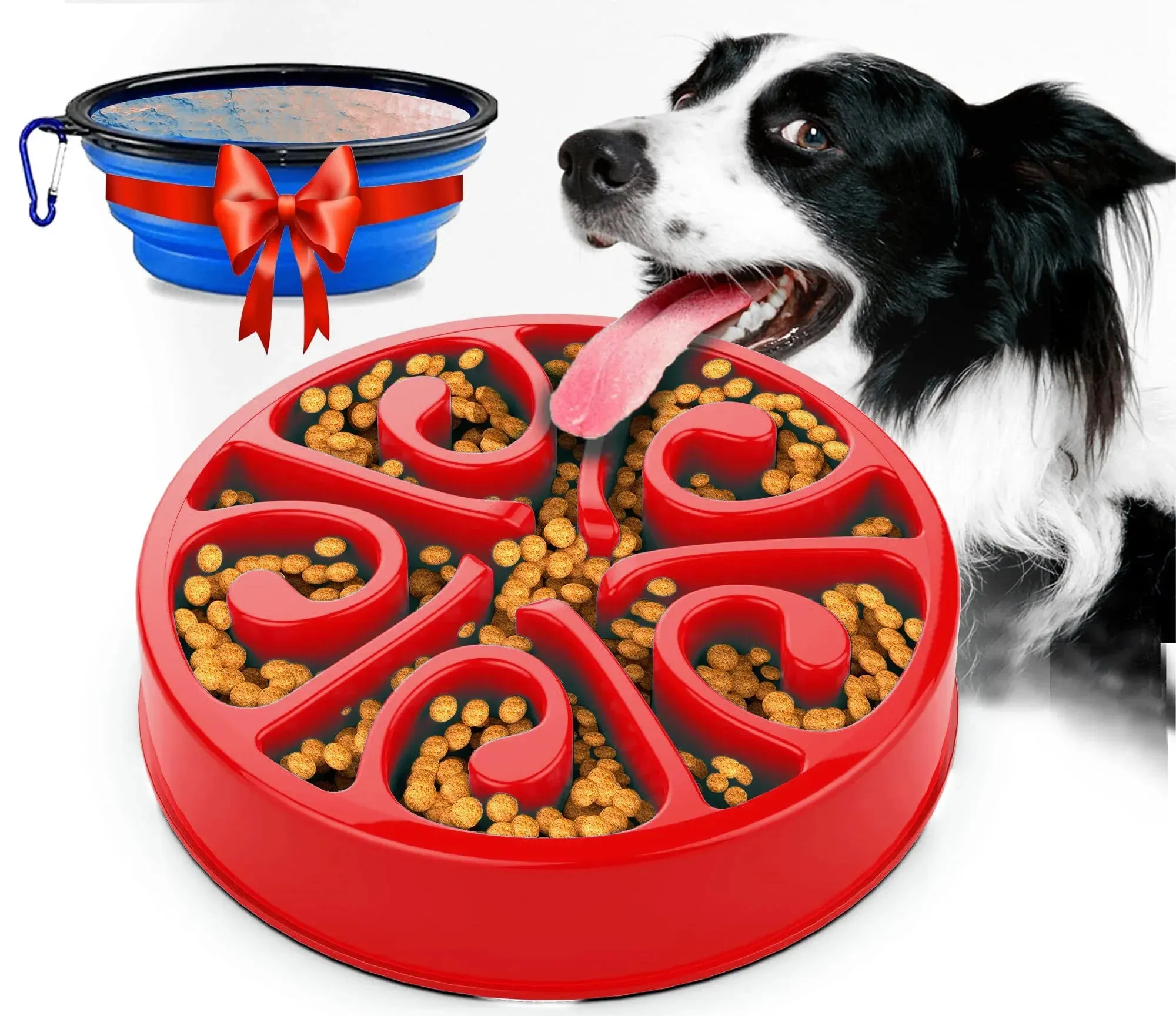 Eco-Friendly Slow Feeder Dog Bowl in Multiple Colors