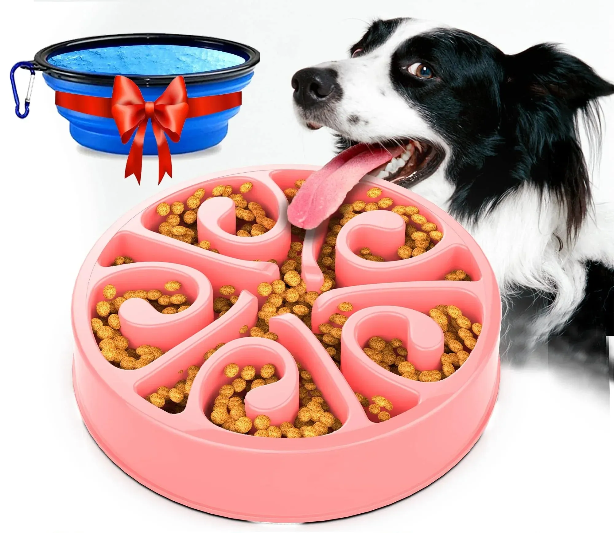 Eco-Friendly Slow Feeder Dog Bowl in Multiple Colors