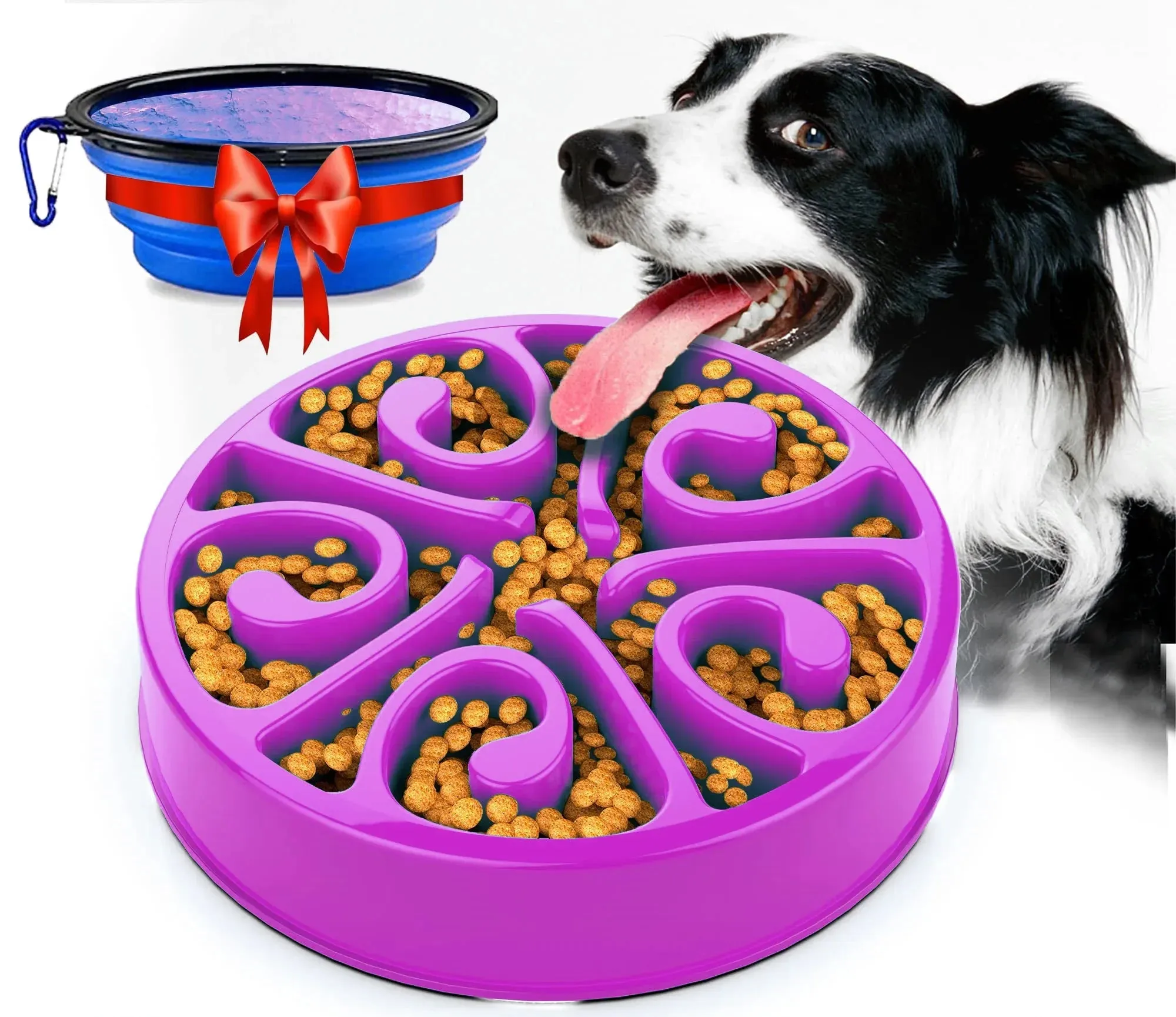 Eco-Friendly Slow Feeder Dog Bowl in Multiple Colors