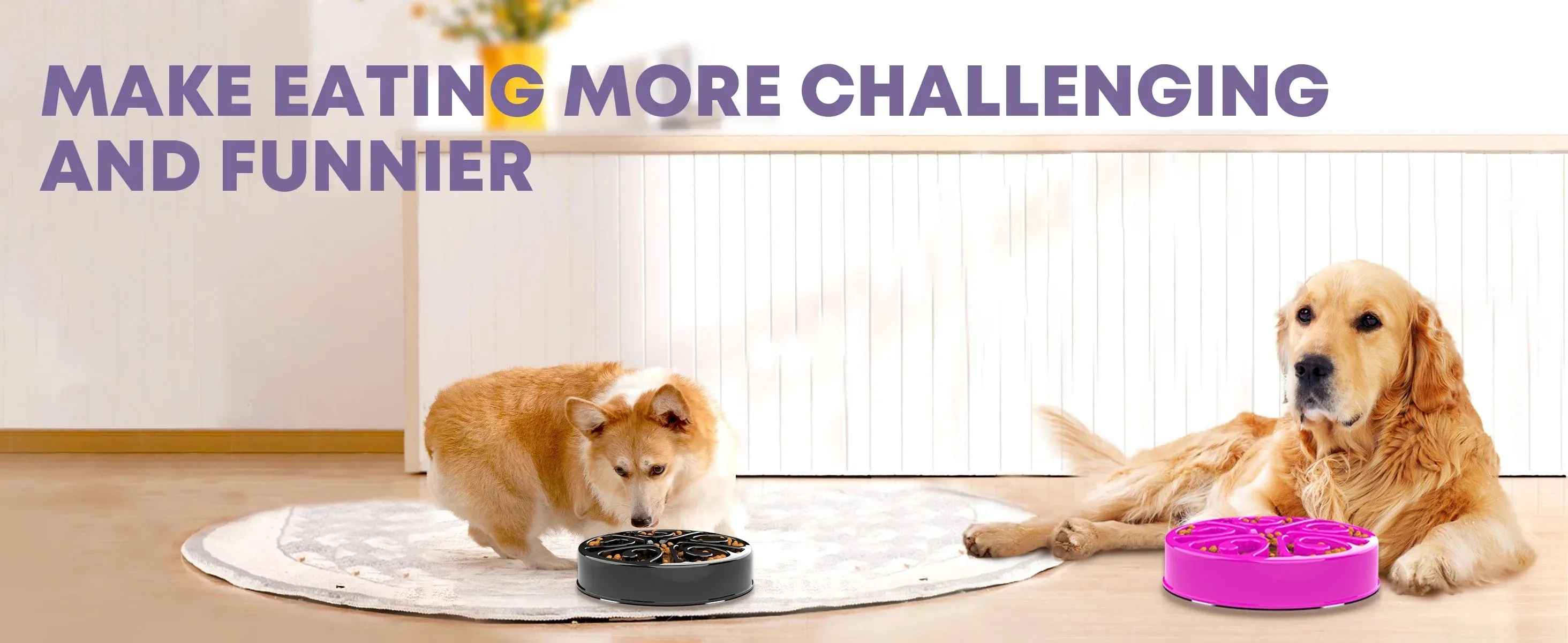 Eco-Friendly Slow Feeder Dog Bowl in Multiple Colors