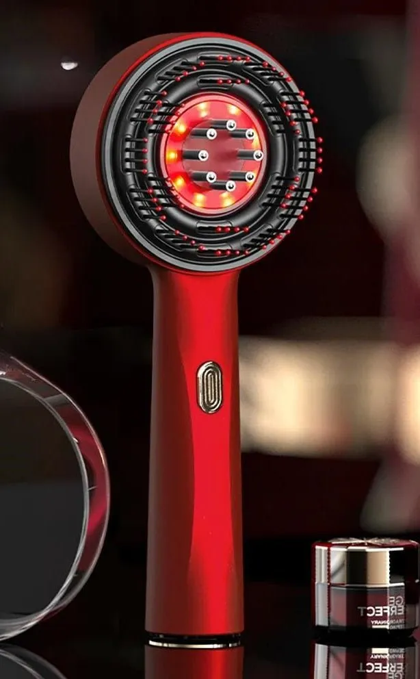 Electric Massage Laser Comb – 3-in-1  Comb with Portable Red Light Therapy with Essence Oil Applicator for Revitalized Hair Follicles and Luxurious Locks