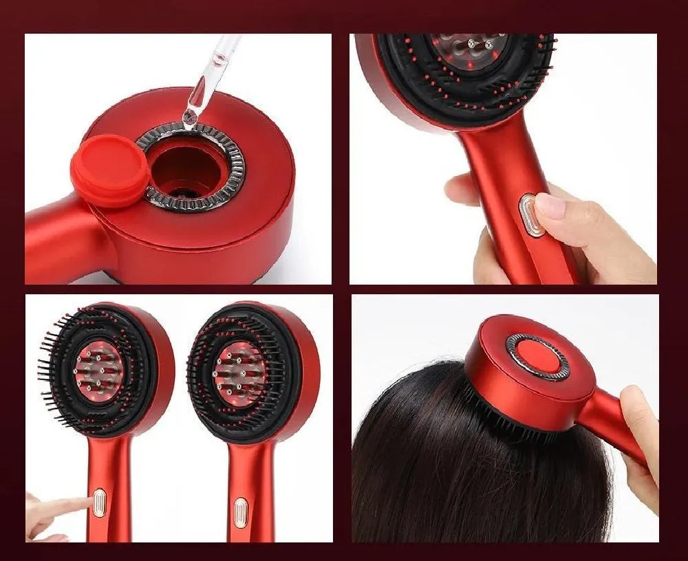 Electric Massage Laser Comb – 3-in-1  Comb with Portable Red Light Therapy with Essence Oil Applicator for Revitalized Hair Follicles and Luxurious Locks