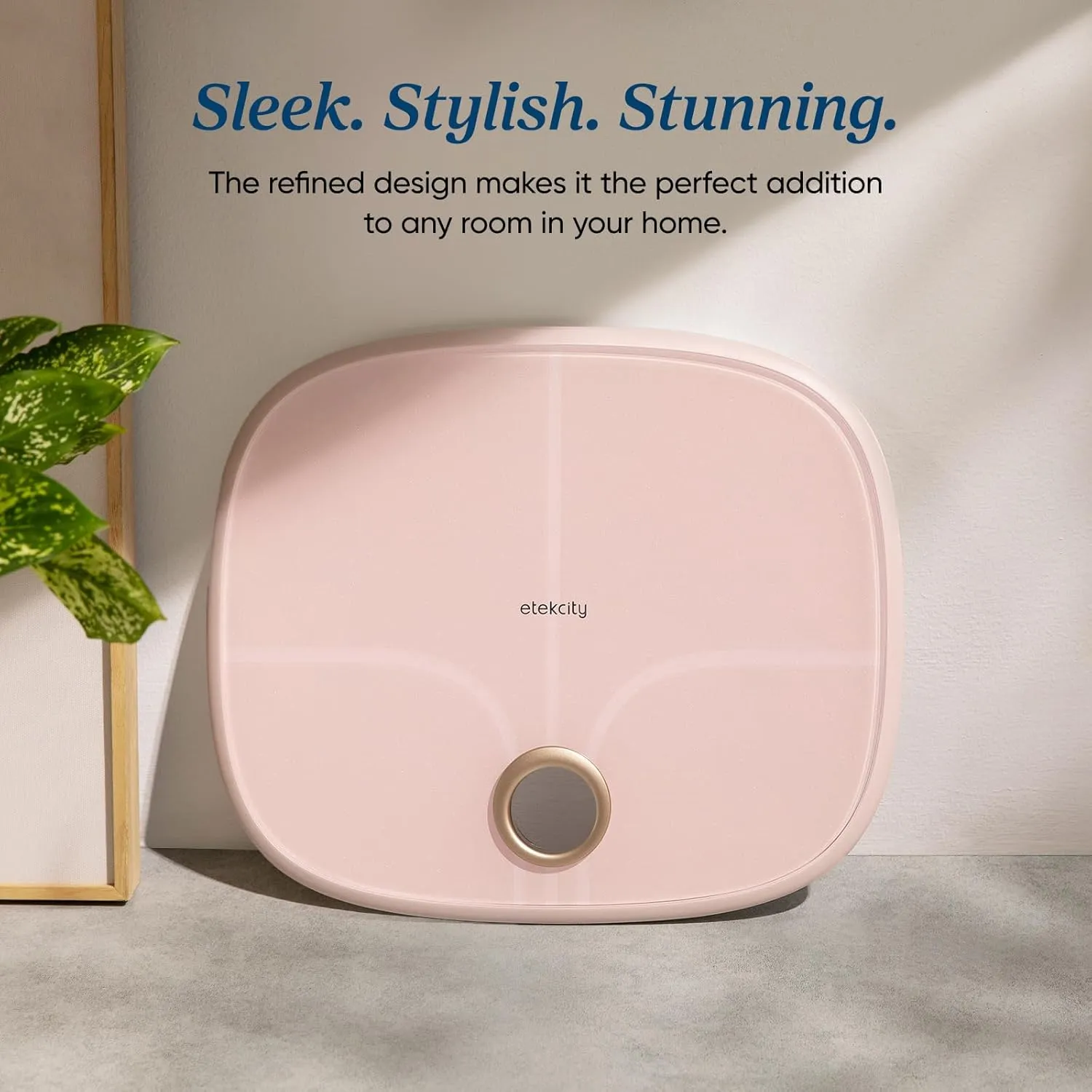 Etekcity Smart Rechargeable Scale for Body Weight, BMI, Fat, Muscle Mass, FSA HSA Eligible, Digital Bathroom Scale with 13 Metrics, Secret Mode, Bluetooth Connect to Free Apps, Cotton Candy Pink