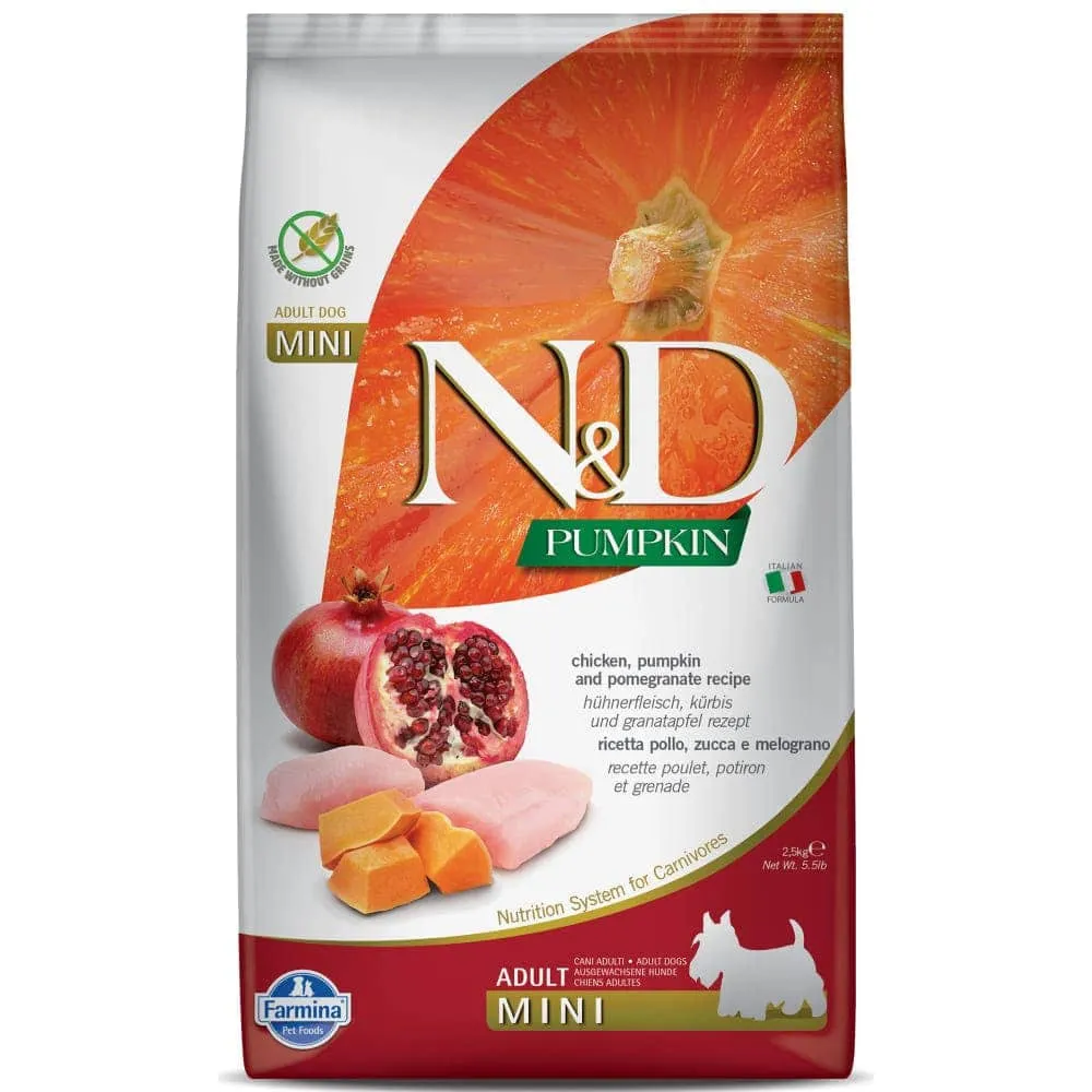 Farmina N&amp;D Pumpkin Chicken and Pomegranate, Dry Dog Food Adult Mini