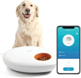 Geeni Smart Pet Feeder, Programmable Dispenser for Wet/Dry Food, App Control, Alexa/Google Compatible, Large Capacity, Battery Powered