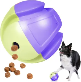 Giggle Ball, Interactive Dog Toy, Giggling Sounds When Rolled or Shaken, ABS Dogs Puzzles Feeder Slow Feeding for/Small/Medium/Large Dogs Purple-Green