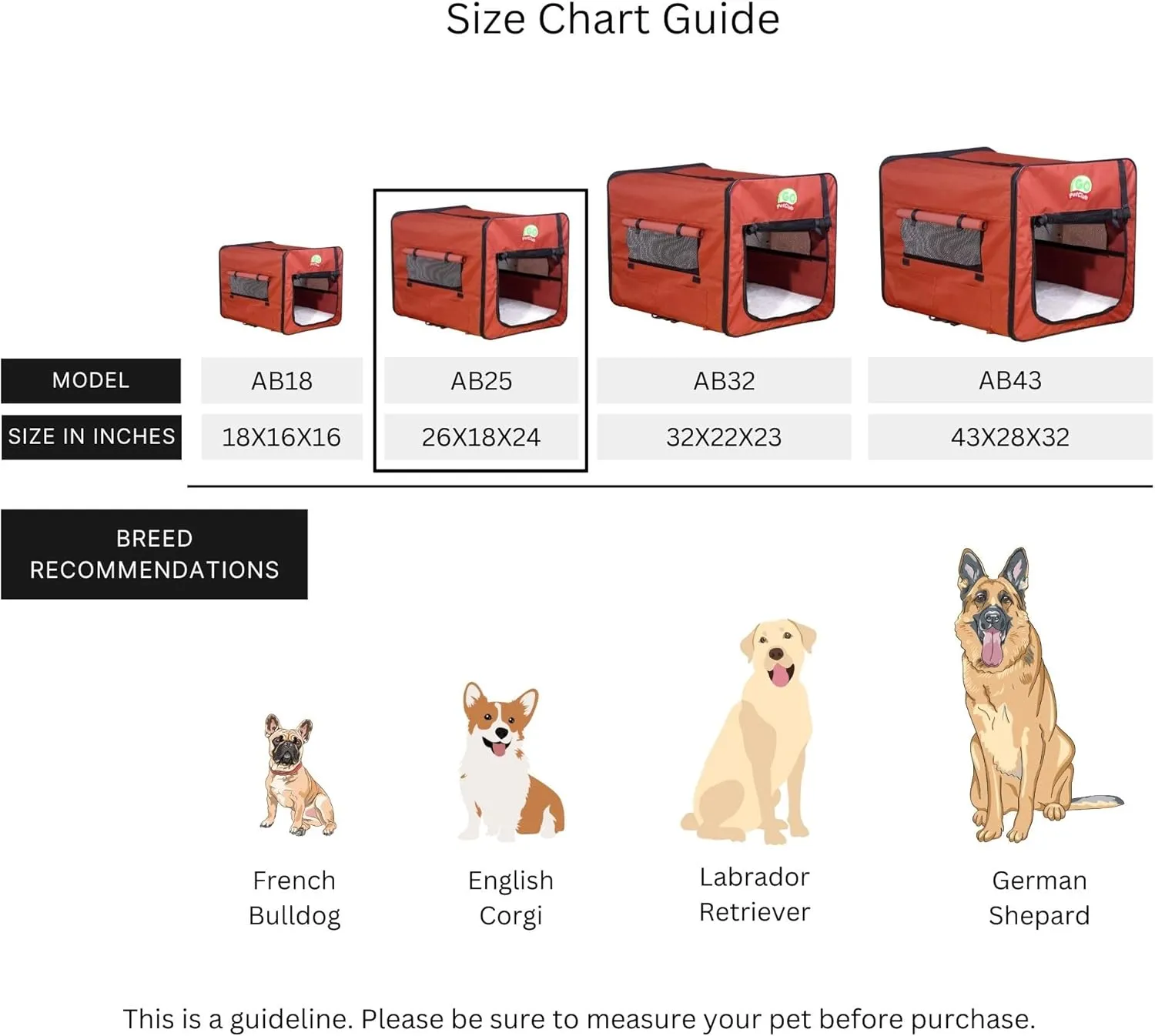 Go Pet Club 25" Soft Collapsible Dog Crate, Portable Pet Carrier, Thick Padded Pet Travel Crate for Indoor & Outdoor, Foldable Kennel Cage with Durable Mesh Windows, Brown