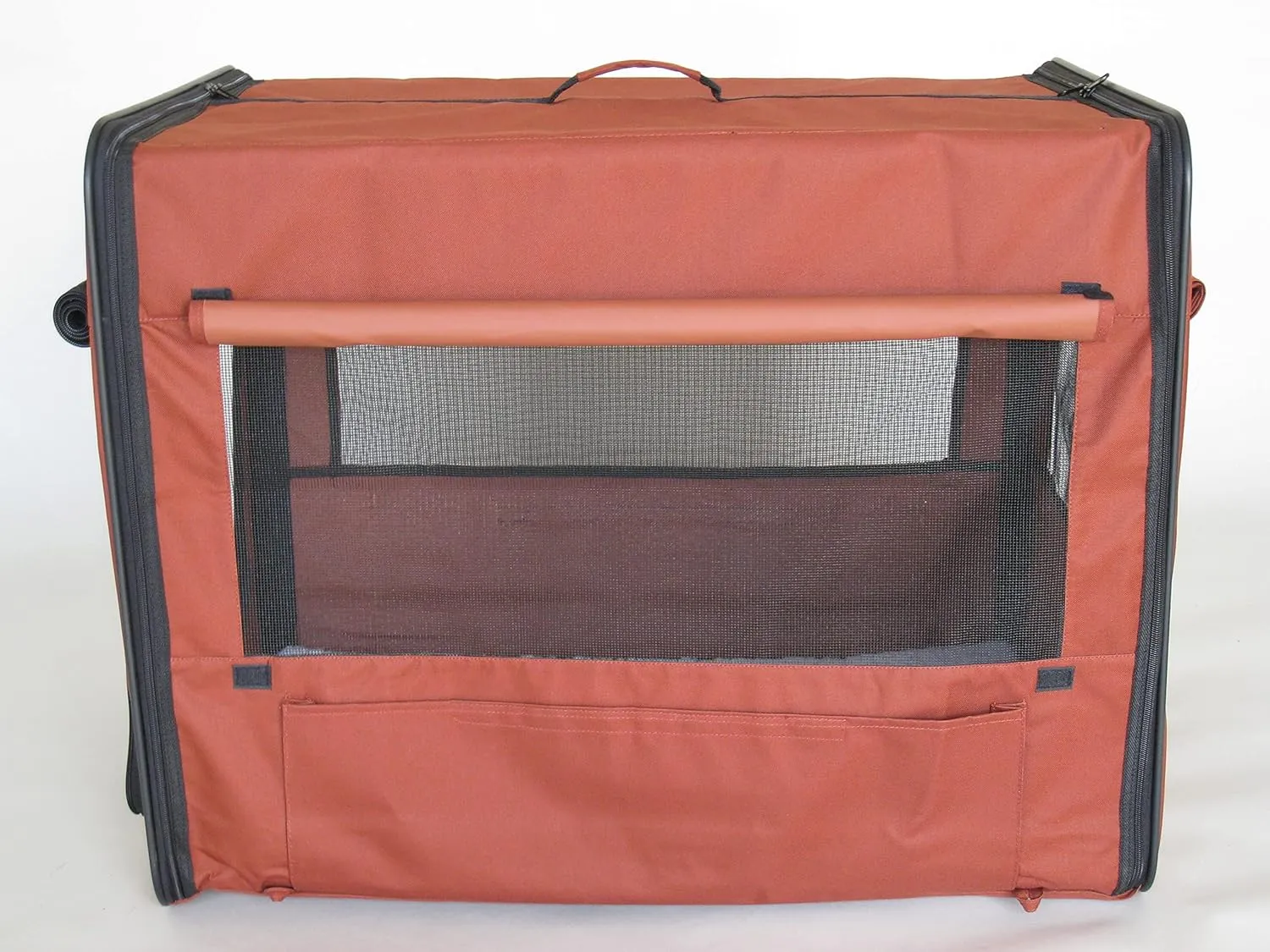 Go Pet Club 25" Soft Collapsible Dog Crate, Portable Pet Carrier, Thick Padded Pet Travel Crate for Indoor & Outdoor, Foldable Kennel Cage with Durable Mesh Windows, Brown
