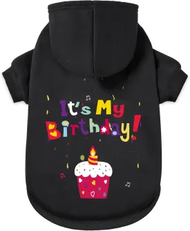 GreenJoy Dog Sweater Dog Hoodie Cold Weather Coat Hooded Sweatshirt for Puppies,Cats, Small Medium Large Dogs (Black(It's My Birthday), X-Large)