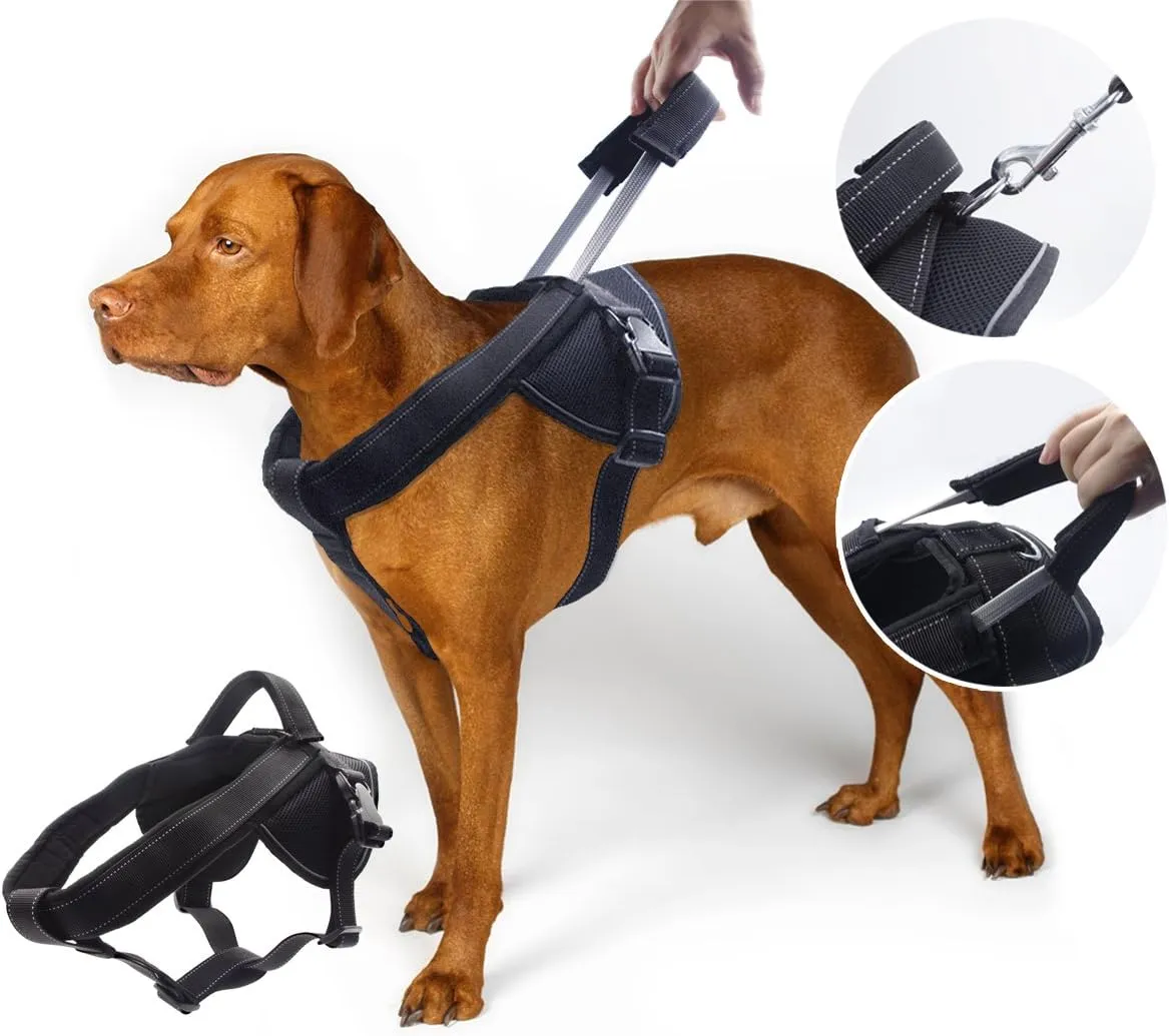 Heavy Duty Dog Harness for Large Dogs, No Pull Dog Vest Harness with Handle Extensible, Reflective Stitching (XL)
