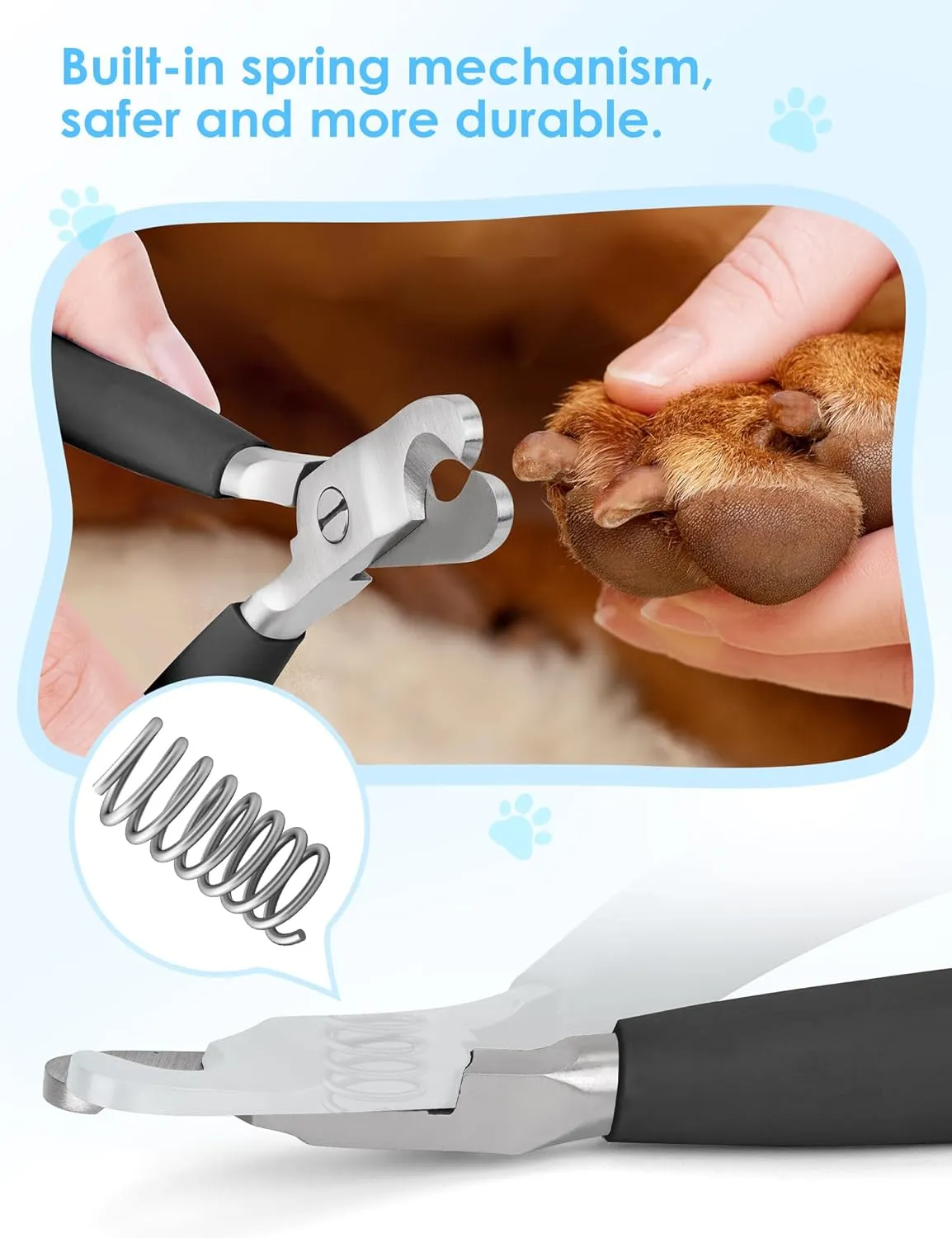 Heavy Duty Dog Nail Clippers -Cuts Thick Nails Like ButterUpgraded Large Opening Professional Toenail Trimmer Razor Sharp Blade for Medium to Giant Breed (Black)