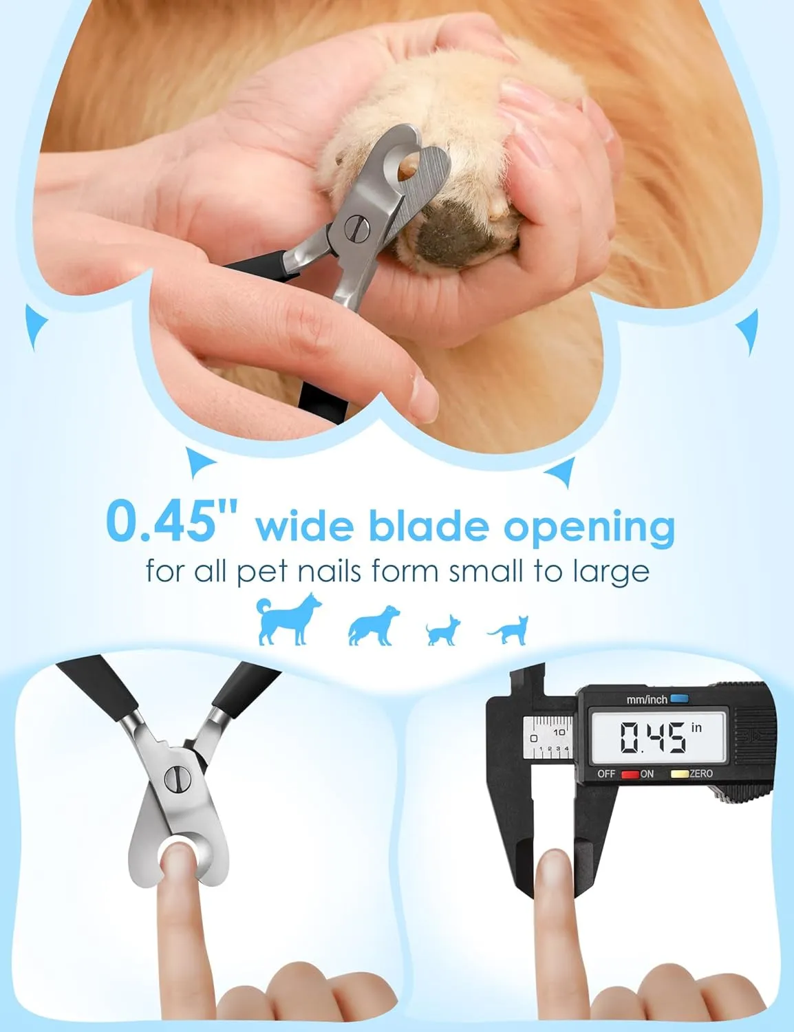 Heavy Duty Dog Nail Clippers -Cuts Thick Nails Like ButterUpgraded Large Opening Professional Toenail Trimmer Razor Sharp Blade for Medium to Giant Breed (Black)