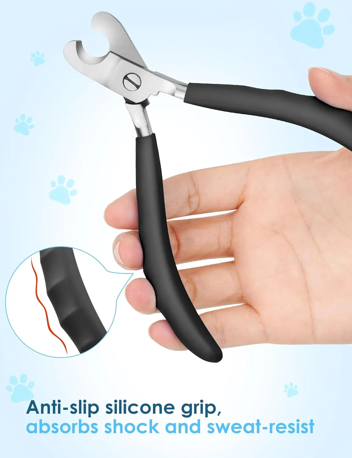 Heavy Duty Dog Nail Clippers -Cuts Thick Nails Like ButterUpgraded Large Opening Professional Toenail Trimmer Razor Sharp Blade for Medium to Giant Breed (Black)
